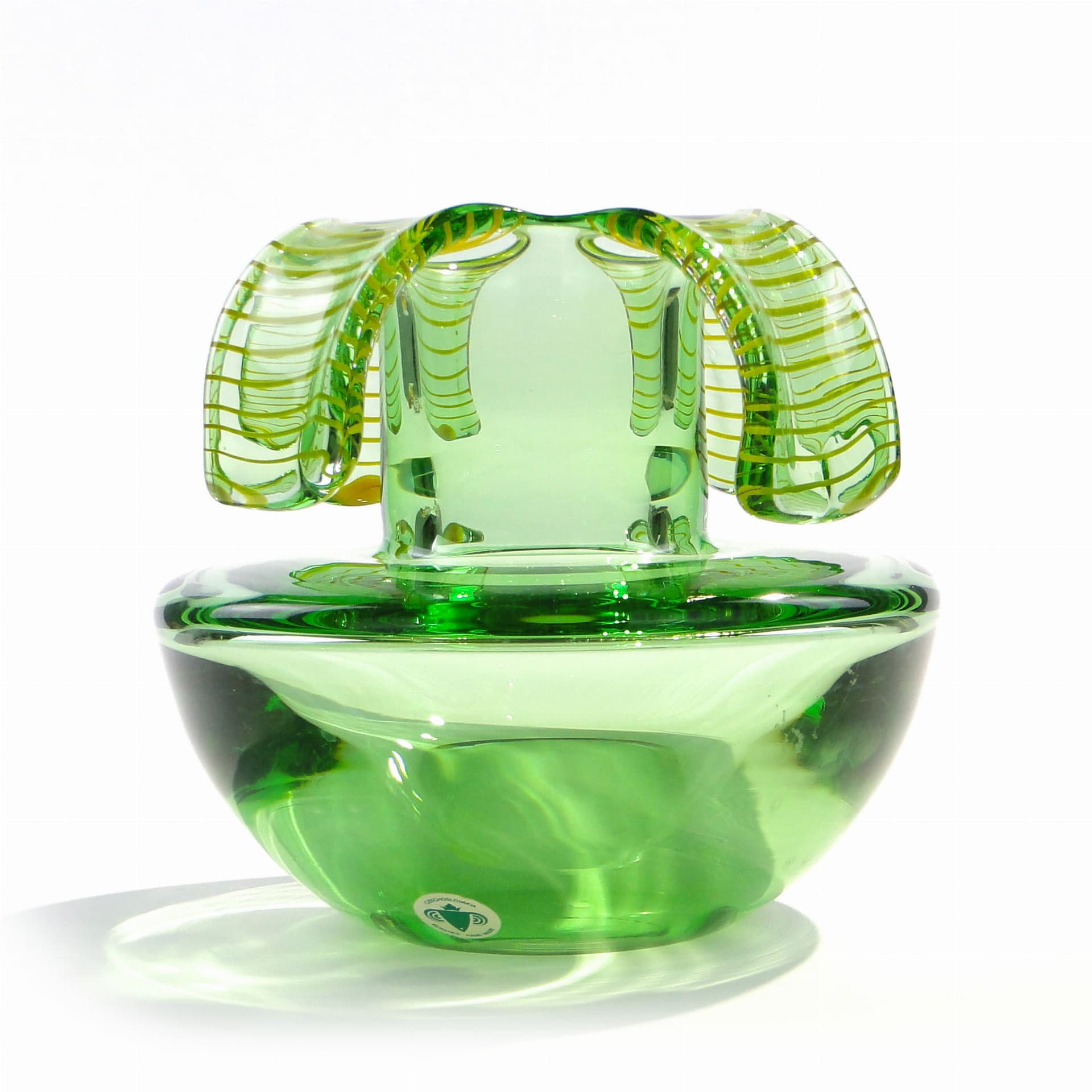 Vase, multicolor, crystal, by V. Beranek, Czech Republic, 1970s.