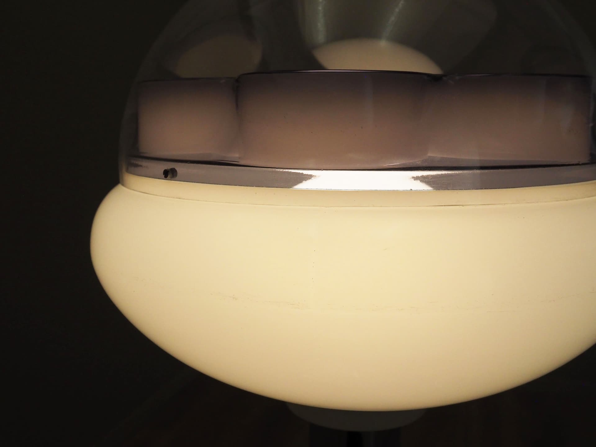 Lampa podłogowa z popielniczką, Space Age, metal chrom biały, Włochy, lata 60. - 78268