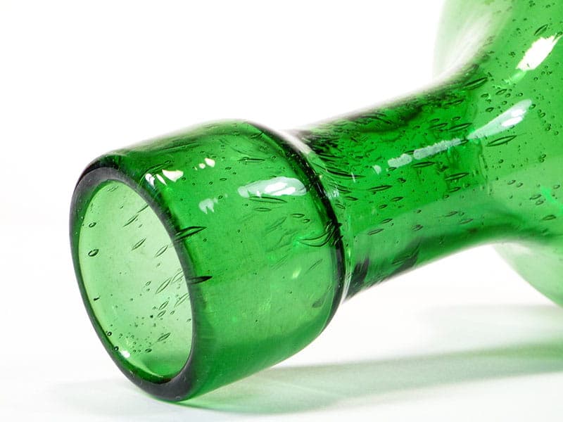 Bottle Vase Antico, green soda-lime glass, by Z. Horbowy, Huta Szkła 'Sudety', Poland, 1970s. - 225642
