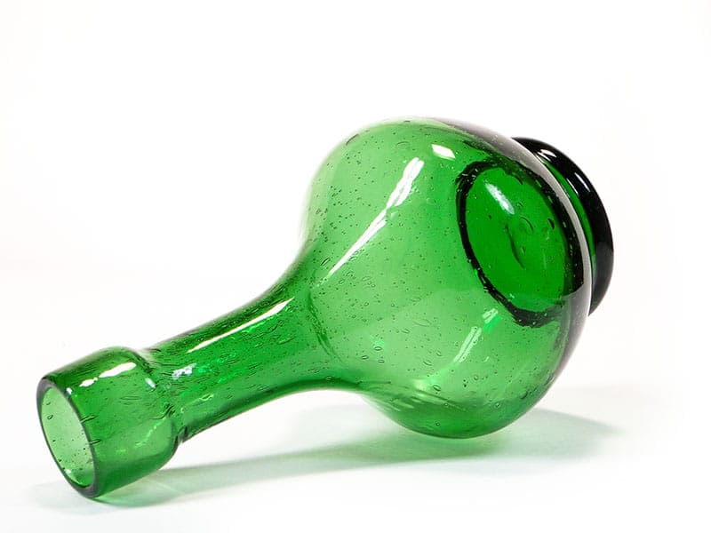 Bottle Vase Antico, green soda-lime glass, by Z. Horbowy, Huta Szkła 'Sudety', Poland, 1970s. - 225641