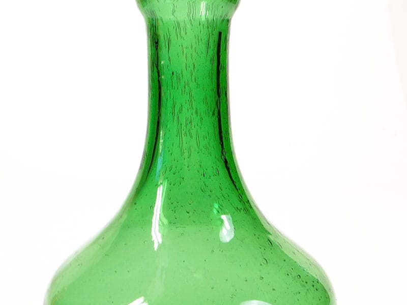 Bottle Vase Antico, green soda-lime glass, by Z. Horbowy, Huta Szkła 'Sudety', Poland, 1970s. - 225647