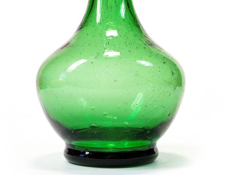 Bottle Vase Antico, green soda-lime glass, by Z. Horbowy, Huta Szkła 'Sudety', Poland, 1970s. - 225648