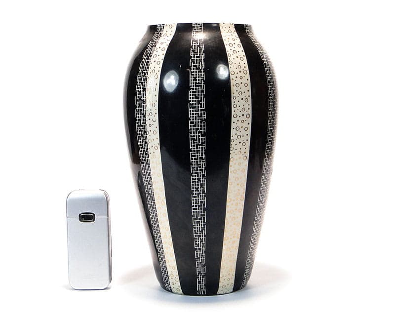 Wazon New Look, porcelit czarny, Chodzież, Polska, lata 50. - 225687