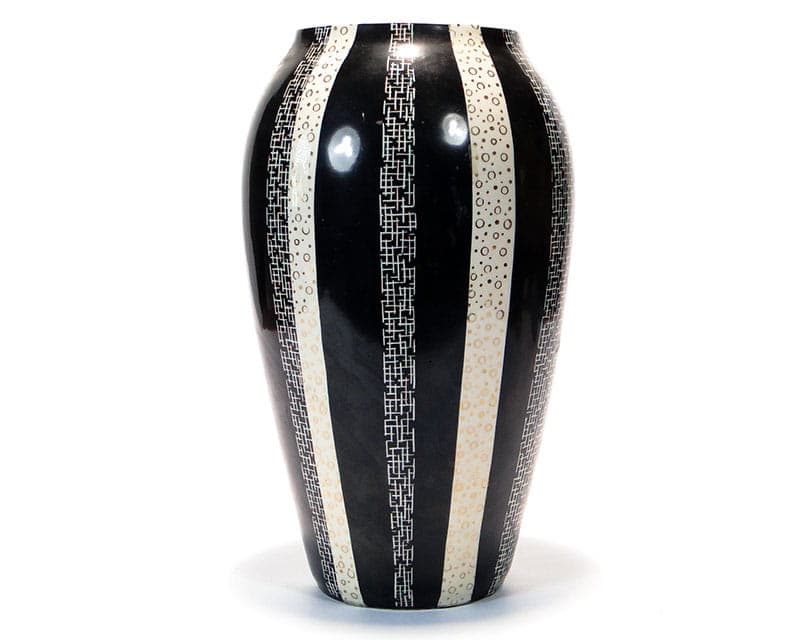 Wazon New Look, porcelit czarny, Chodzież, Polska, lata 50.