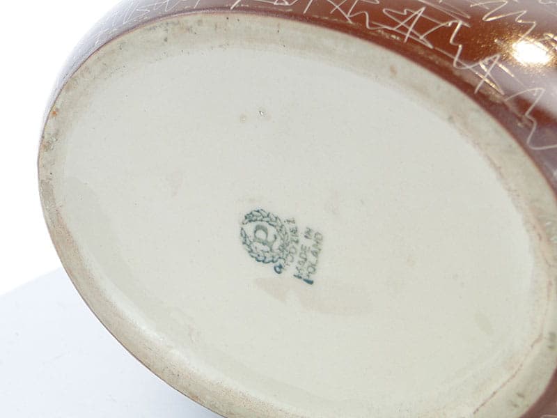 Vase New Look, brown, stoneware, Chodzież, Poland, 1950s - 225690