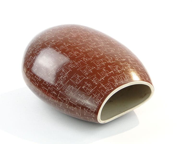 Vase New Look, brown, stoneware, Chodzież, Poland, 1950s - 225697