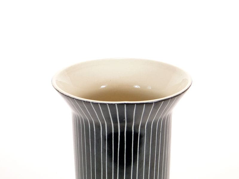 Vase New Look, black, porcelain, Chodzież, Poland, 1950s - 225700
