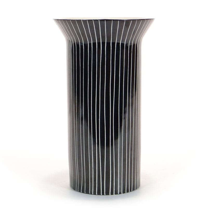 Vase New Look, black, porcelain, Chodzież, Poland, 1950s
