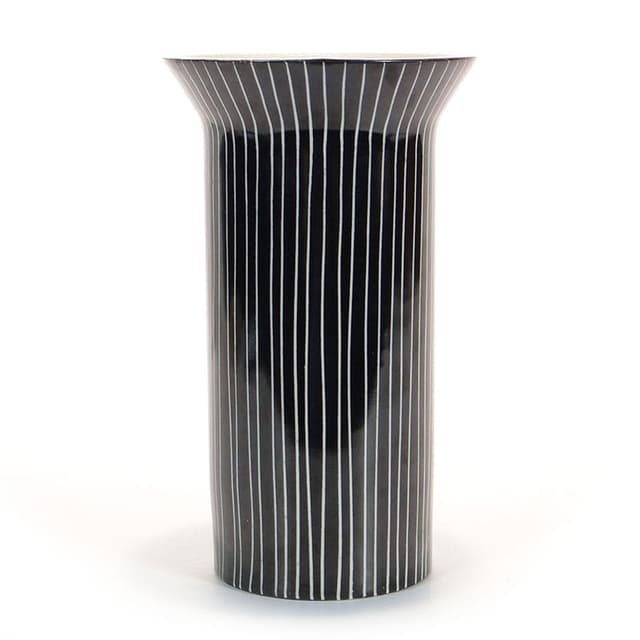 Vase New Look, black, porcelain, Chodzież, Poland, 1950s - DIMENSION
