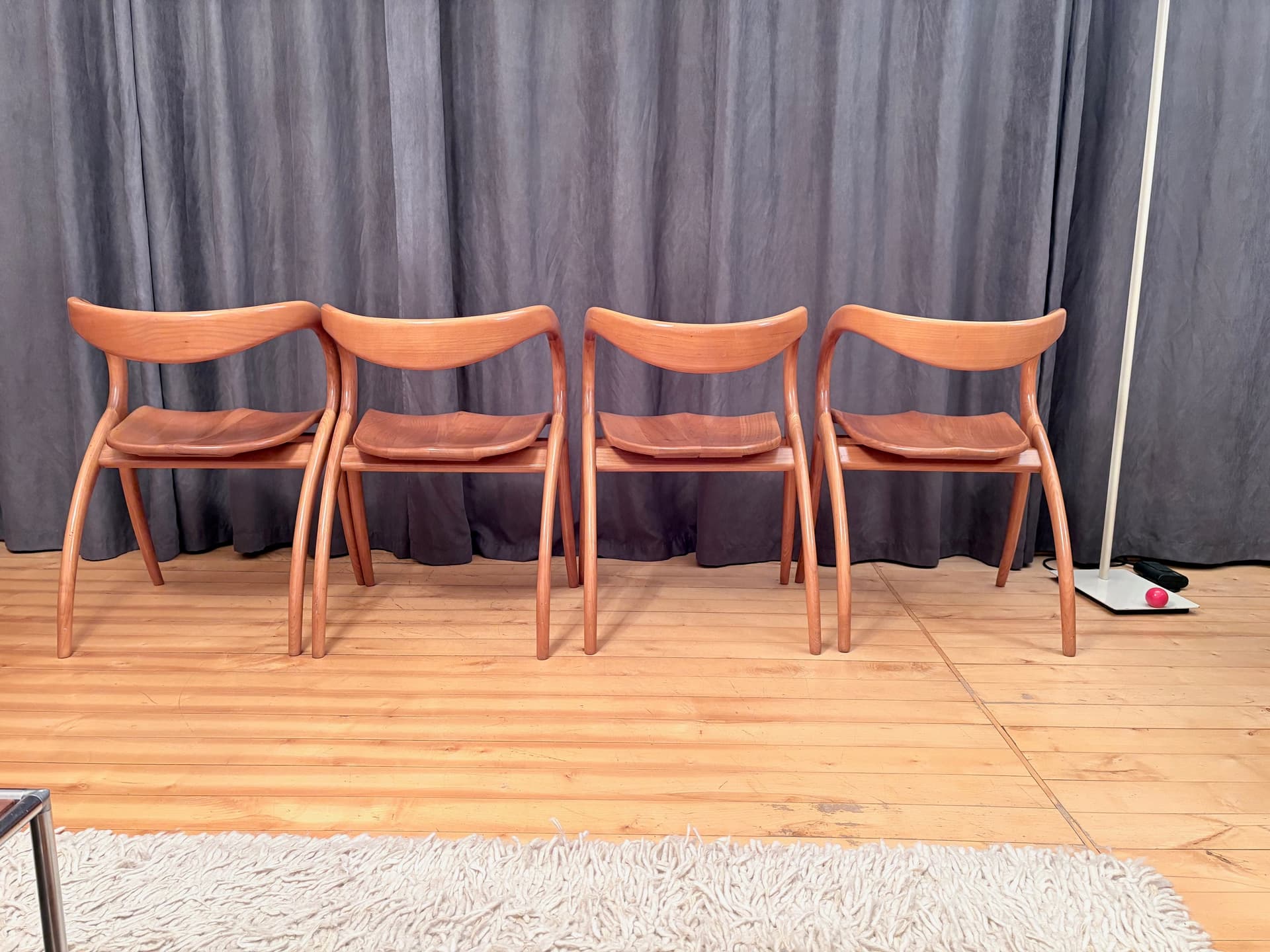Set of four chairs, brown, by A. Sibau, Italy, 1980s. - 225724