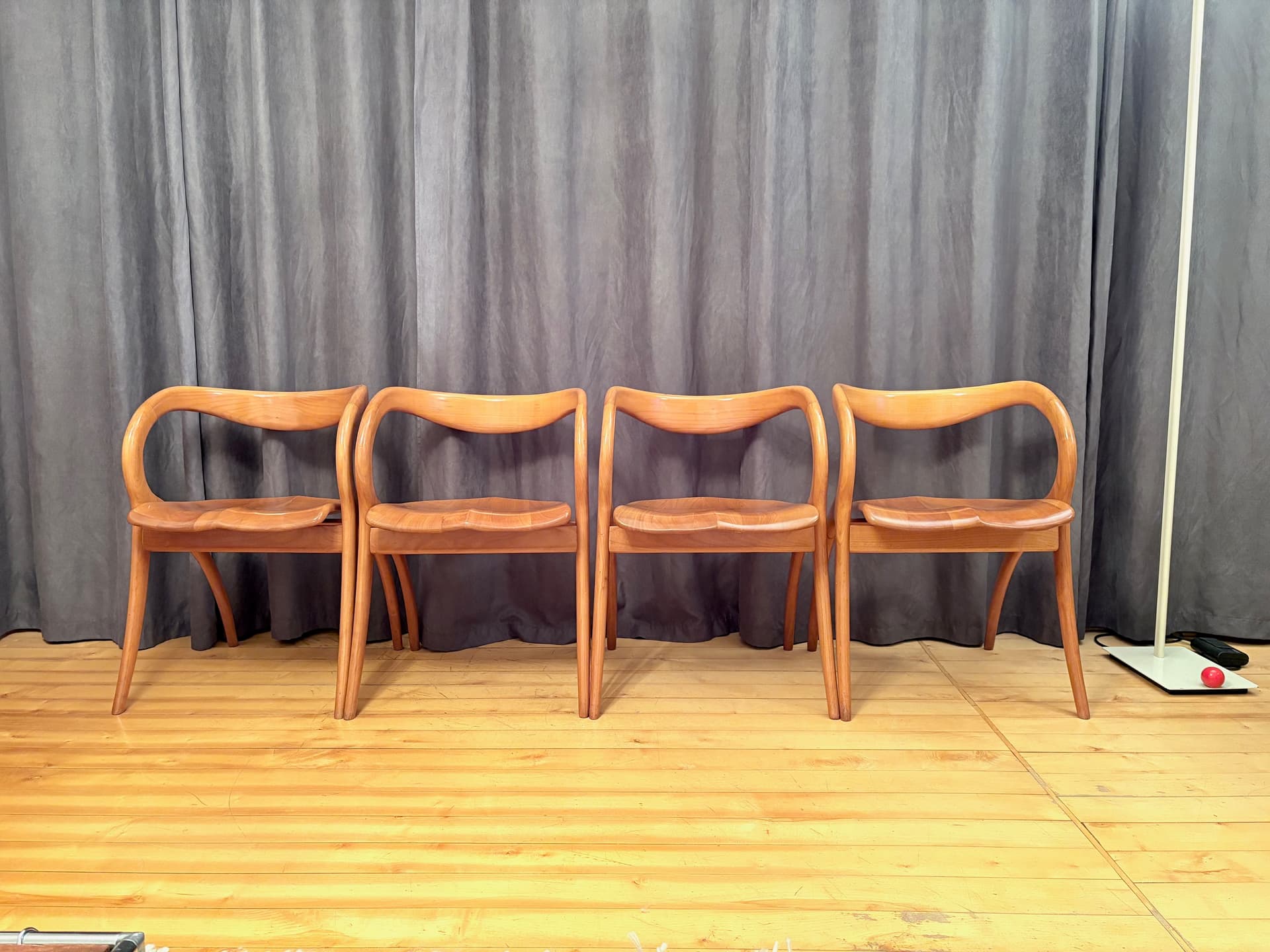 Set of four chairs, brown, by A. Sibau, Italy, 1980s. - 225717