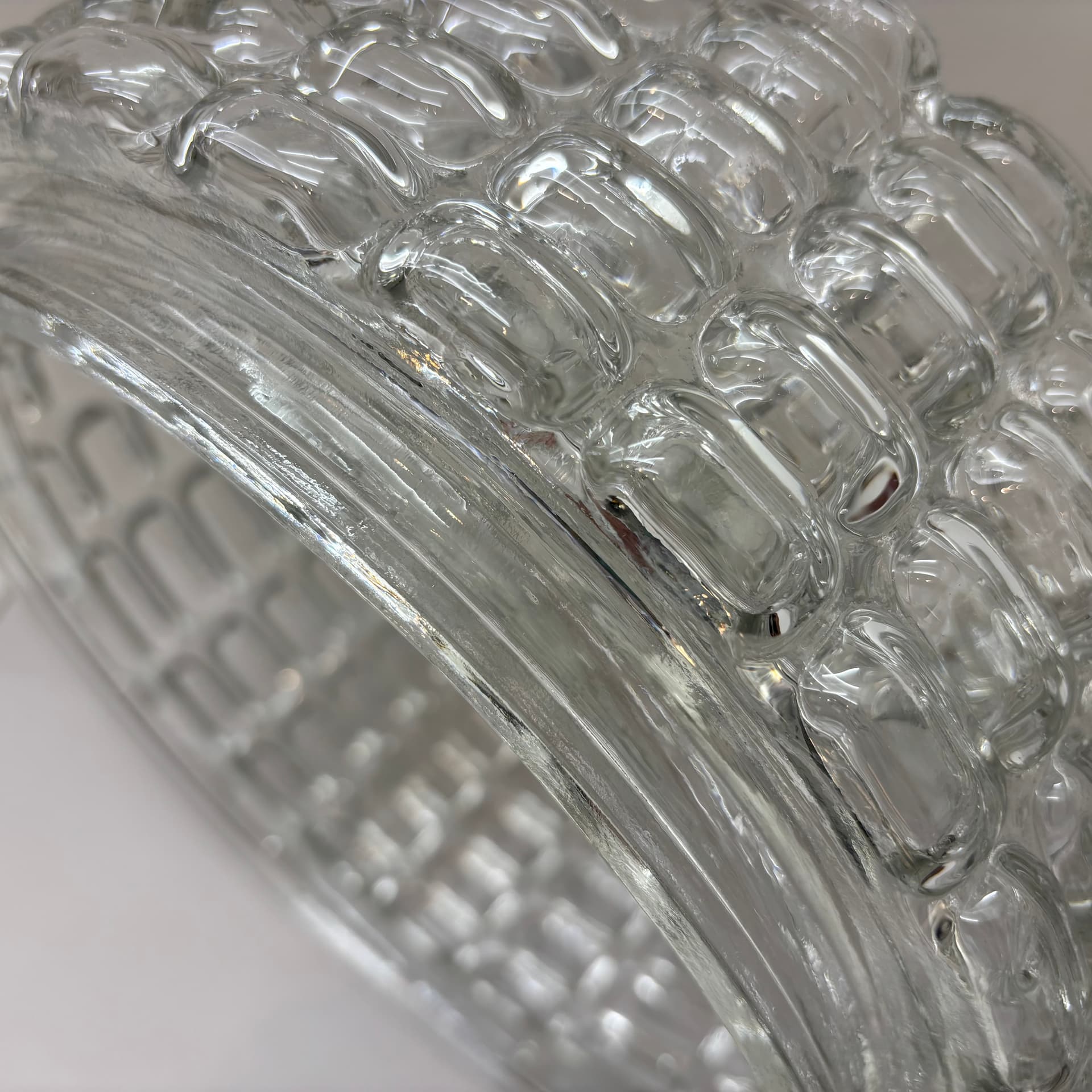 Pair of geometric wall sconces, transparent glass, metal, ERCO, Germany, 1970s. - 225753