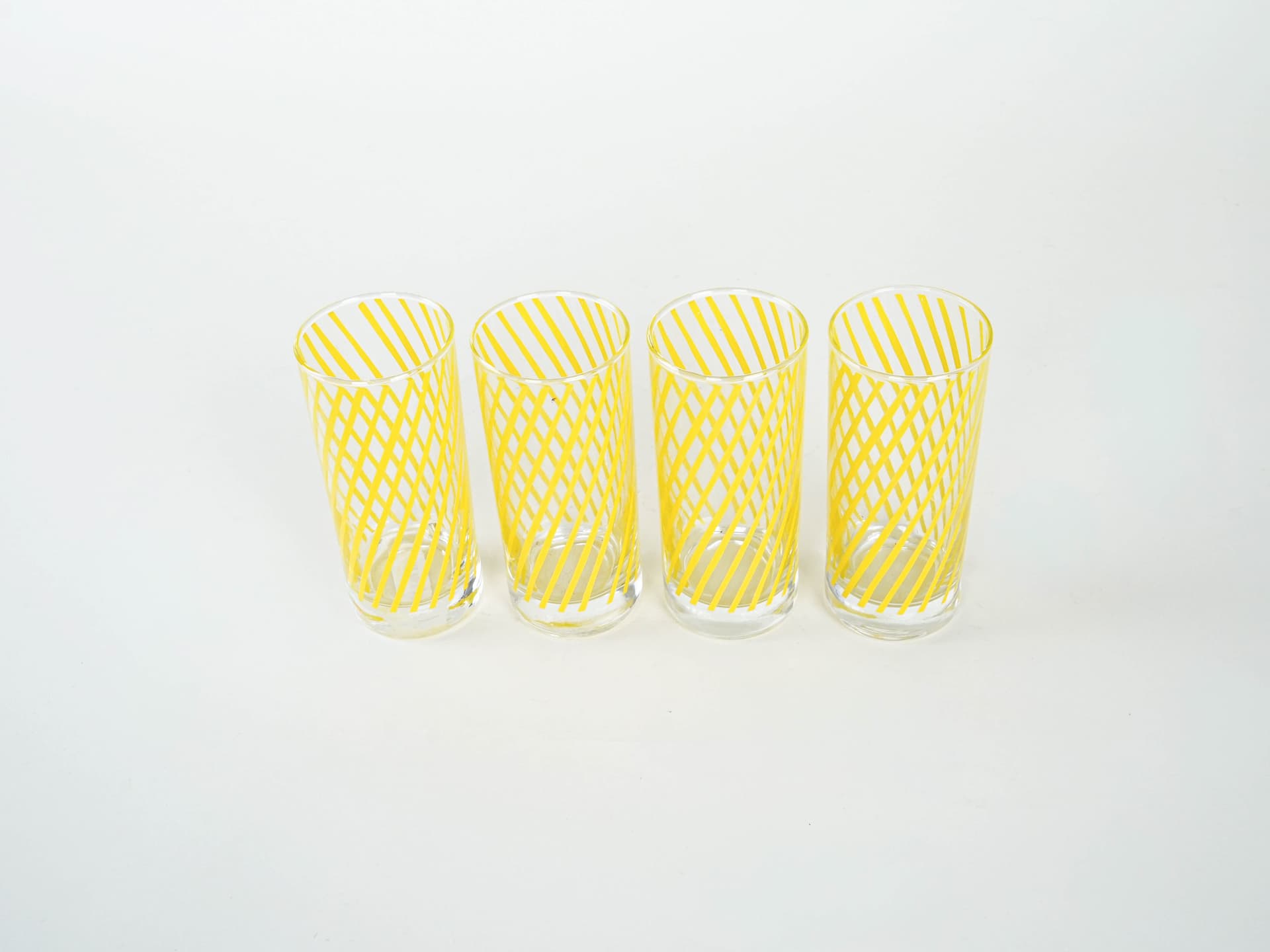 Komplet szklanek highball, żółty, szkło, Włochy, lata 70. - 225784