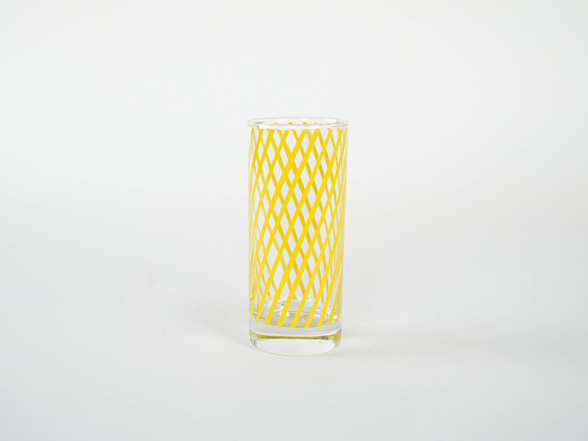 Komplet szklanek highball, żółty, szkło, Włochy, lata 70. - 225782