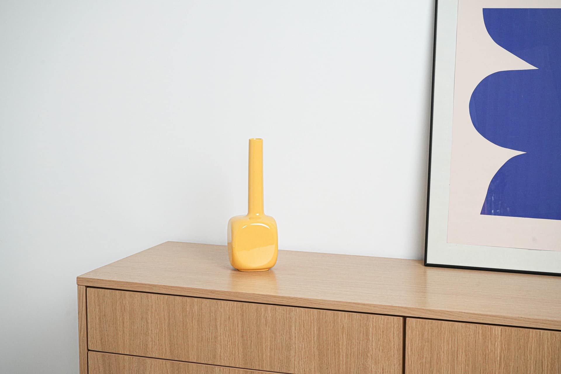 Vase, yellow ceramic, Italy, 1970s. - 225790
