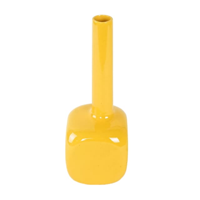 Vase, yellow ceramic, Italy, 1970s. - DIMENSION