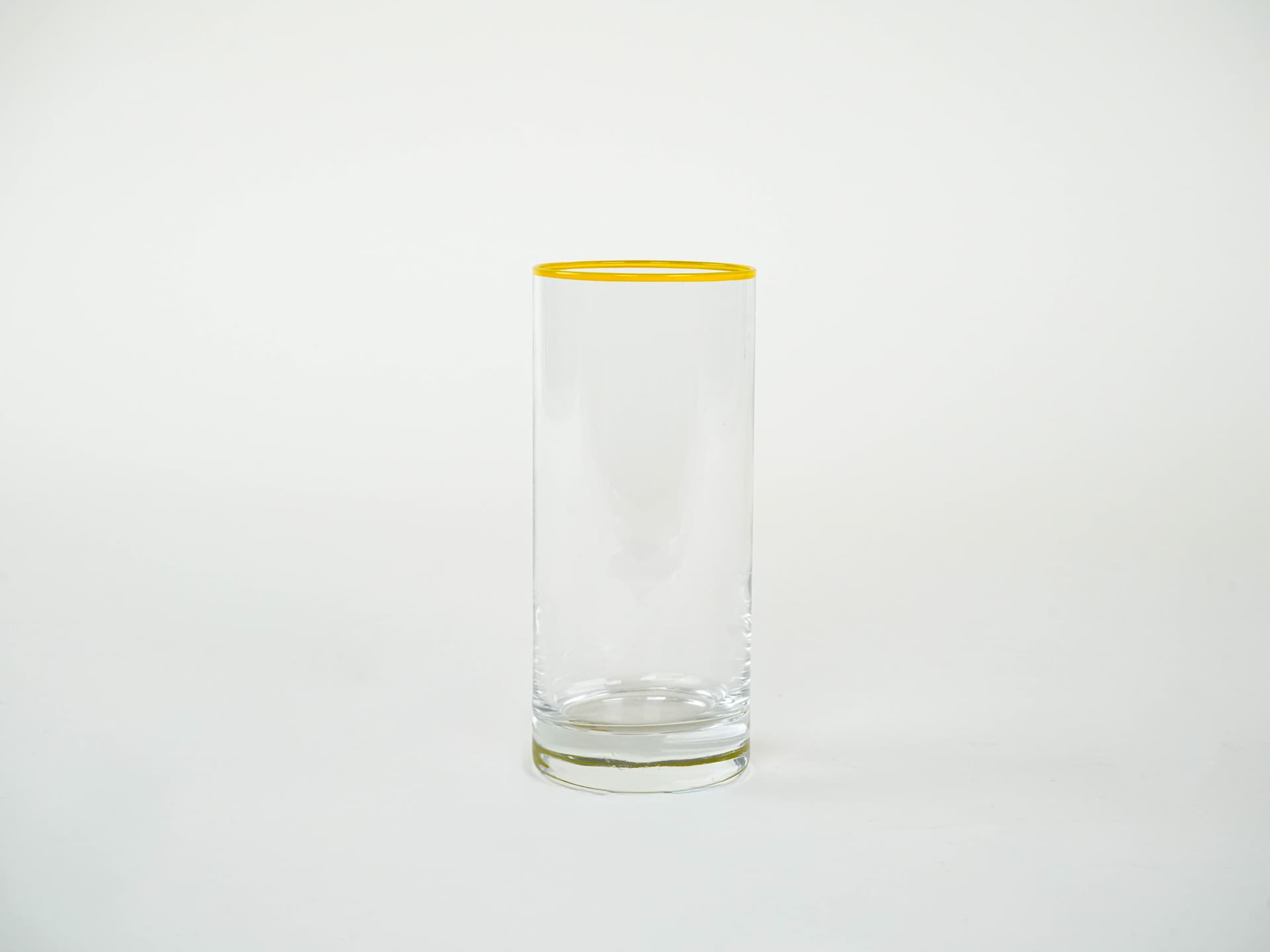 Komplet szklanek highball, transparentne żółte, szkło, Włochy, lata 70. - 225793