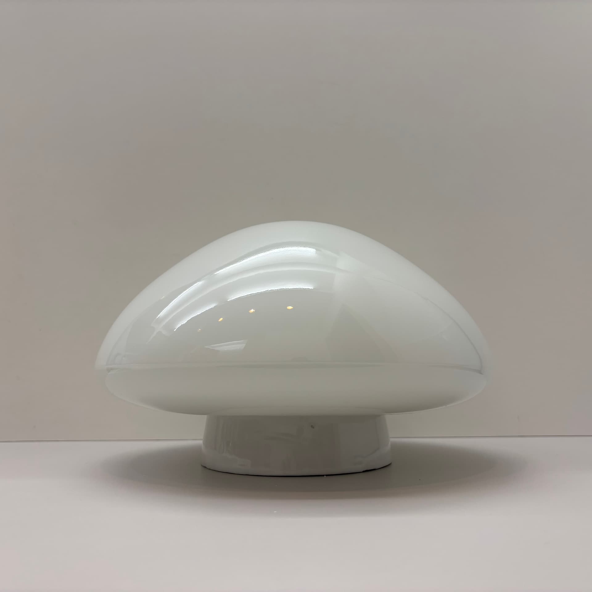 Ceiling Lamp Bauhaus, white opaline glass, white ceramic, by W. Wagenfeld, Germany, 1960s. - 225811