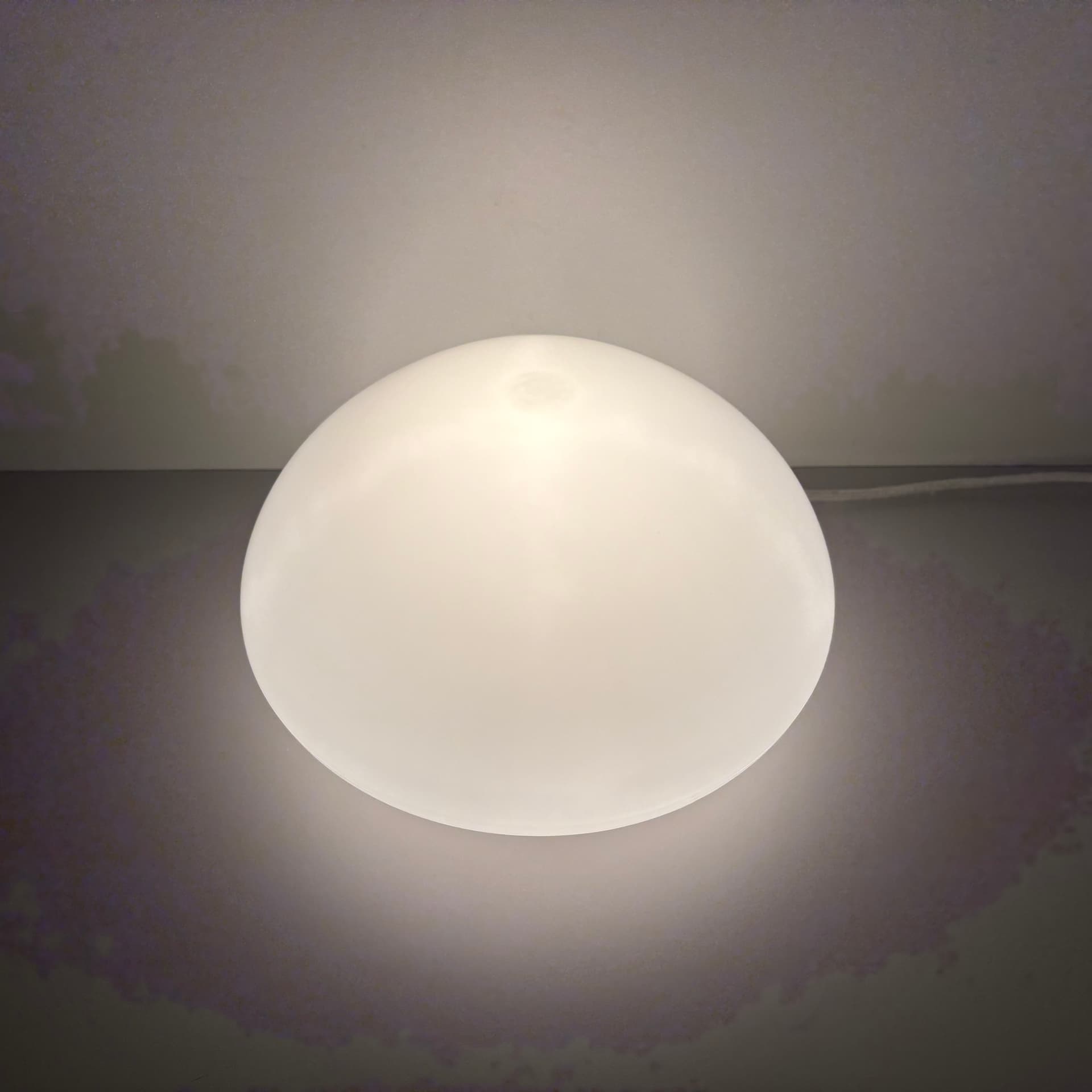 Ceiling Lamp Bauhaus, white opaline glass, white ceramic, by W. Wagenfeld, Germany, 1960s. - 225808