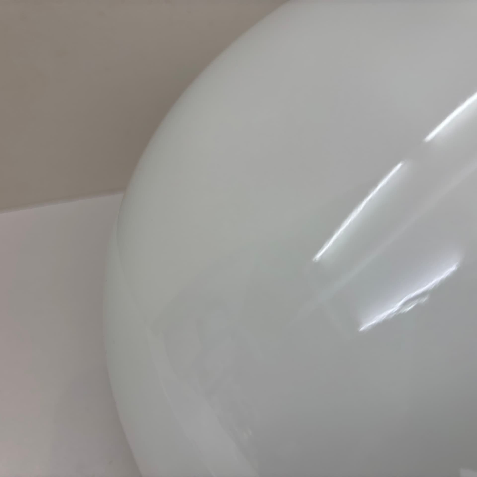 Ceiling Lamp Bauhaus, white opaline glass, white ceramic, by W. Wagenfeld, Germany, 1960s. - 225809