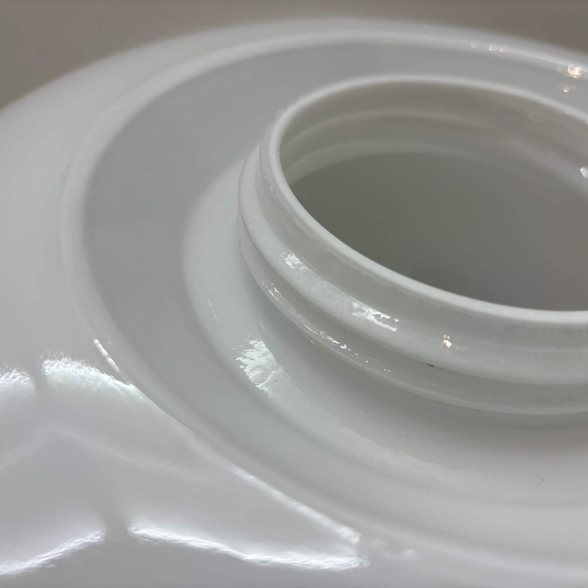 Ceiling Lamp Bauhaus, white opaline glass, white ceramic, by W. Wagenfeld, Germany, 1960s. - 225817