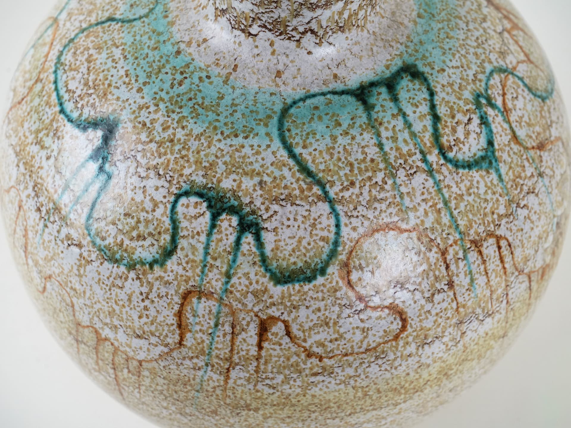 Wazon kulisty, beżowy, ceramika, Włochy, lata 60. - 225825