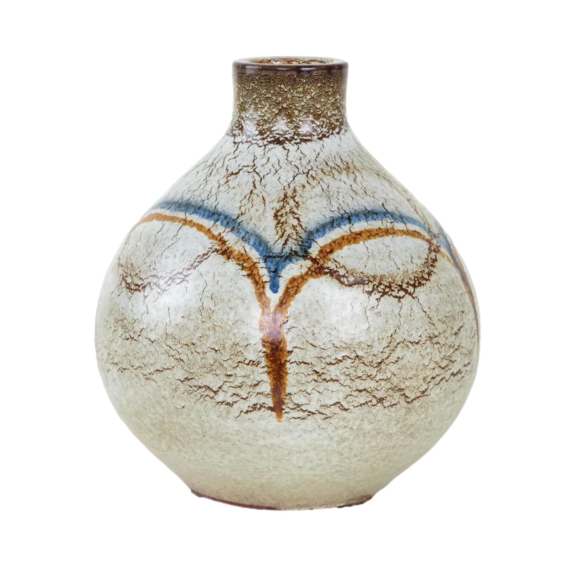 Vase, mid-century modern, beige, ceramics, Italy, 1960s.