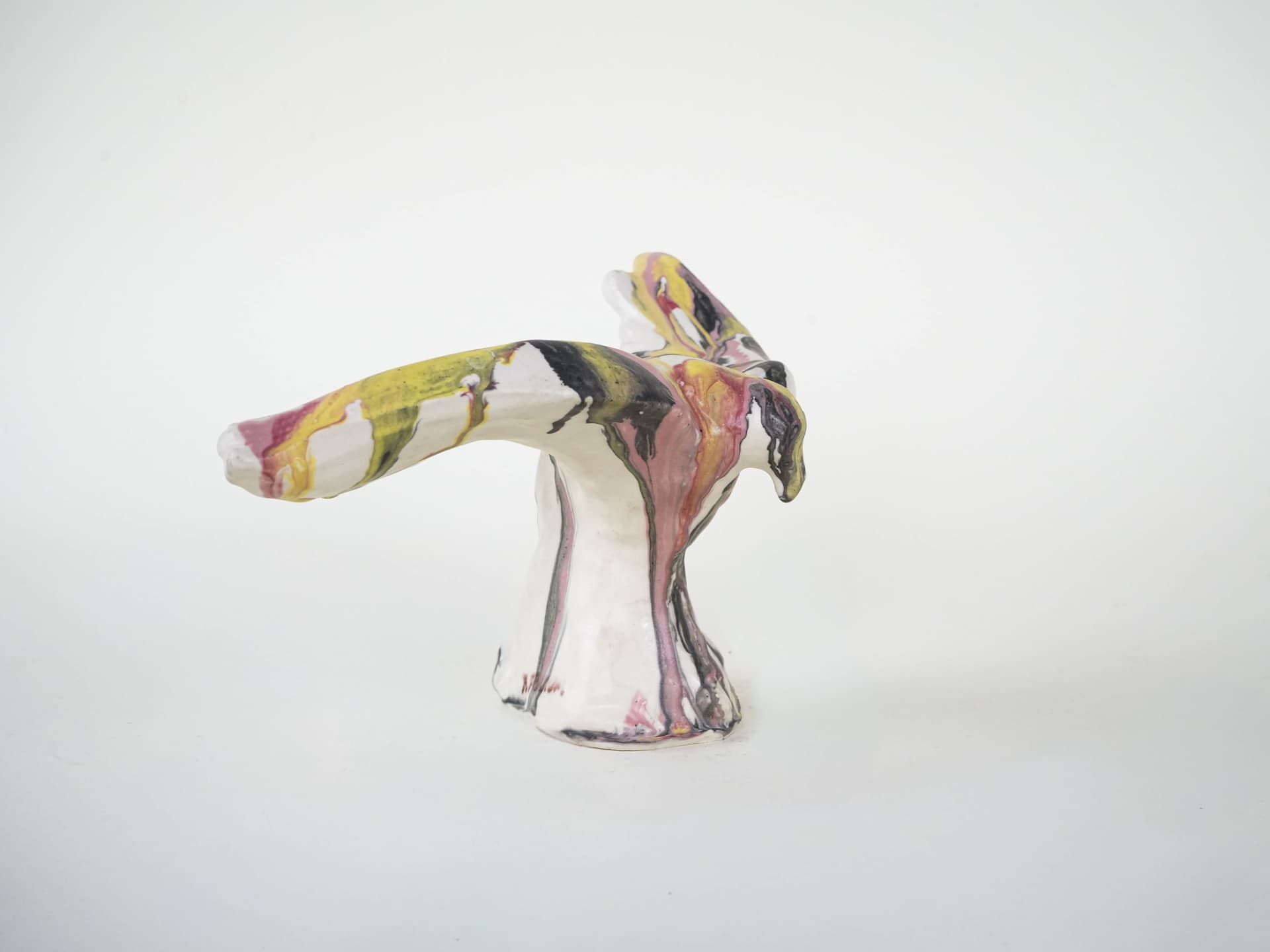 Rzeźba ptak, multikolor, ceramika, proj. F. Ferroni, Włochy, lata 70. - 225908