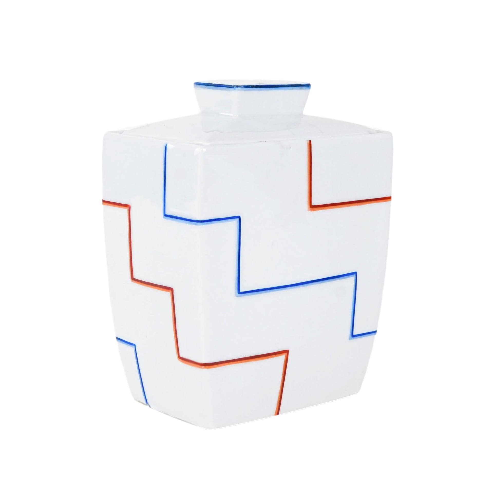 Wazon modernistyczny, biały, ceramika, Włochy, lata 70.