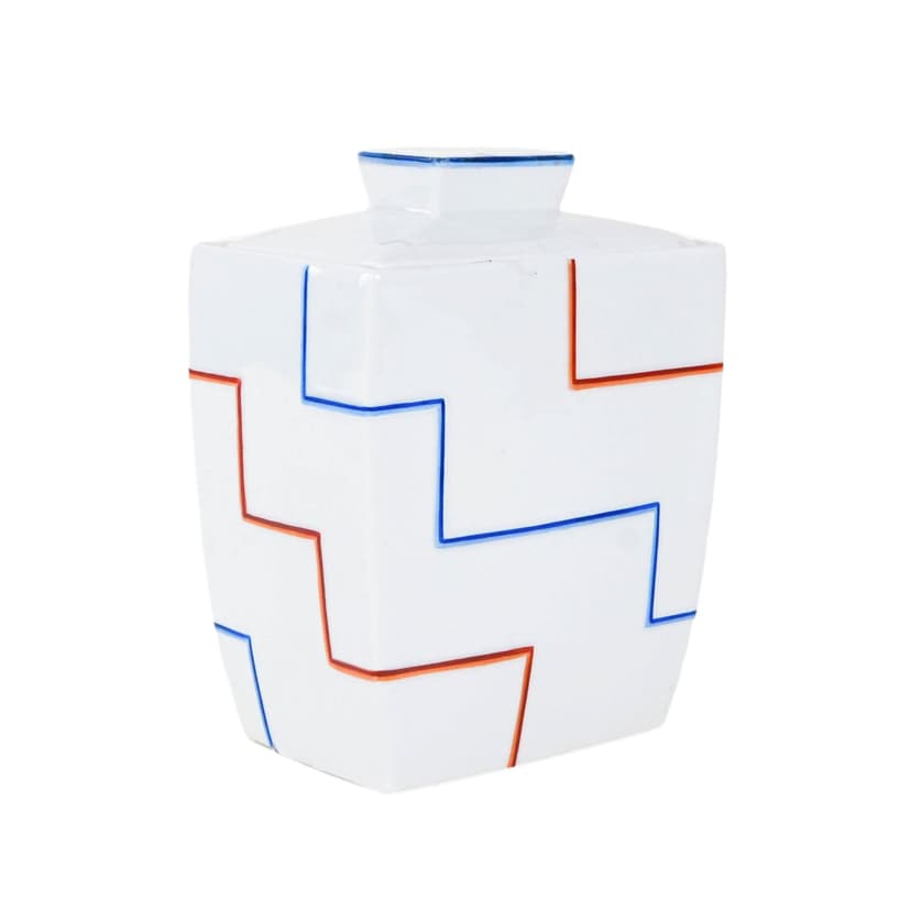 Wazon modernistyczny, biały, ceramika, Włochy, lata 70.