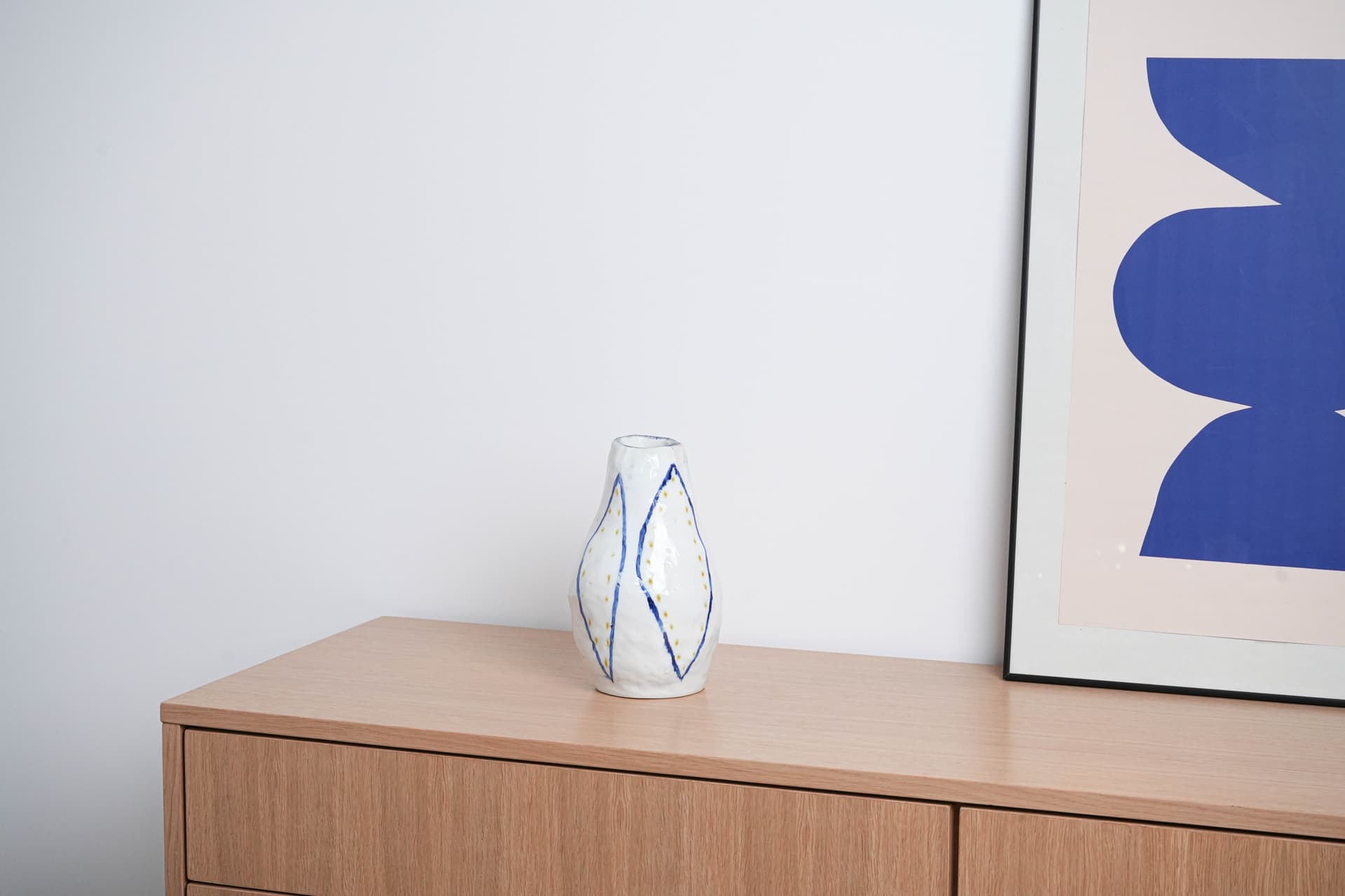 Vase, white ceramic, Italy, 1960s. - 225932