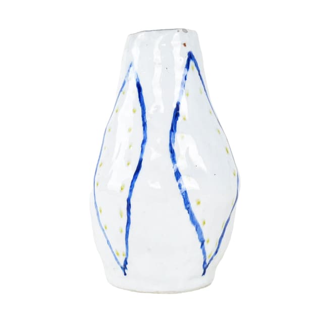 Vase, white ceramic, Italy, 1960s. - DIMENSION
