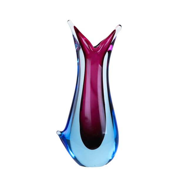 Vase Murano, fuchsia blue, glass, Italy, 1960s. - DIMENSION