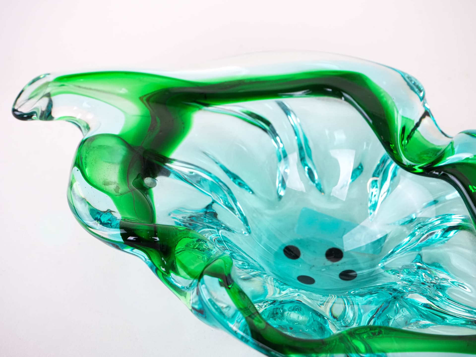 Centerpiece Murano, green glass, Italy, 1960s. - 226007