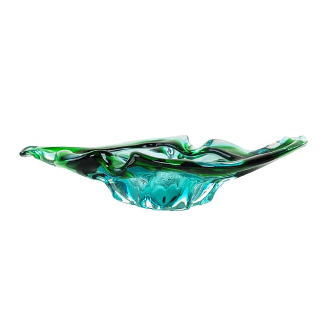 Centerpiece Murano, green glass, Italy, 1960s. - DIMENSION