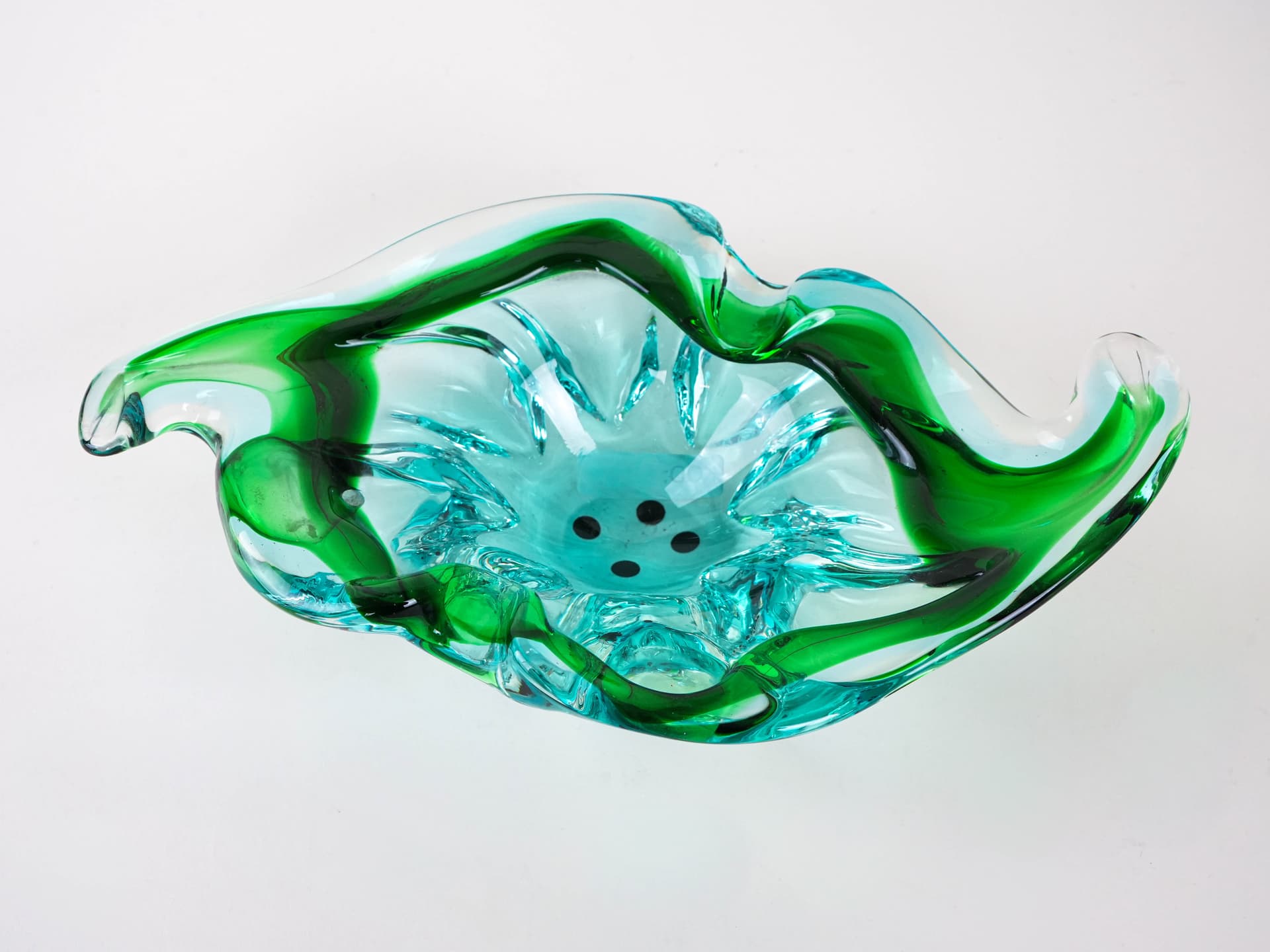 Centerpiece Murano, green glass, Italy, 1960s. - 226004