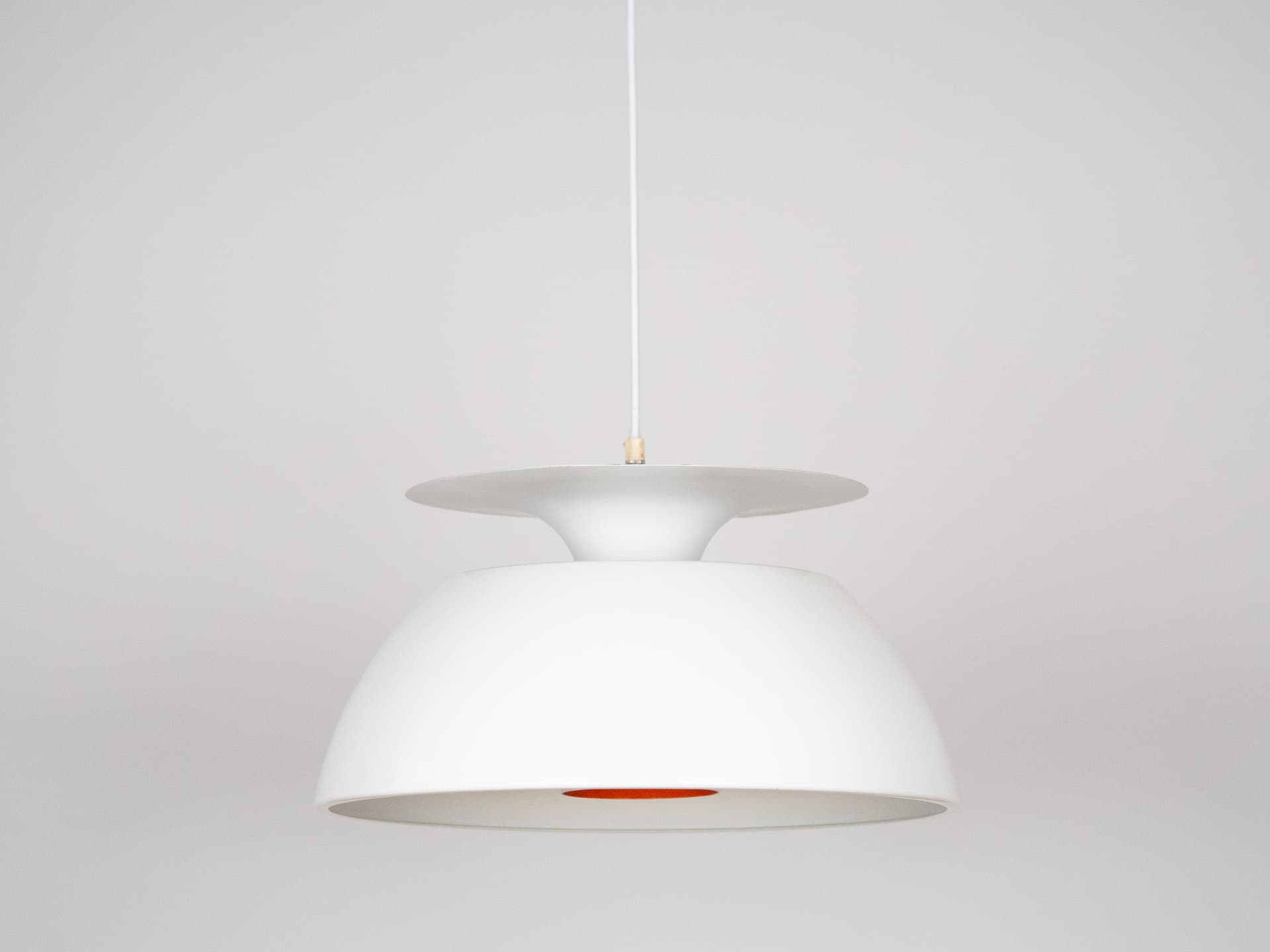 Lampa wisząca space age, pomarańczowy, metal, Dania, lata 70. - 226102