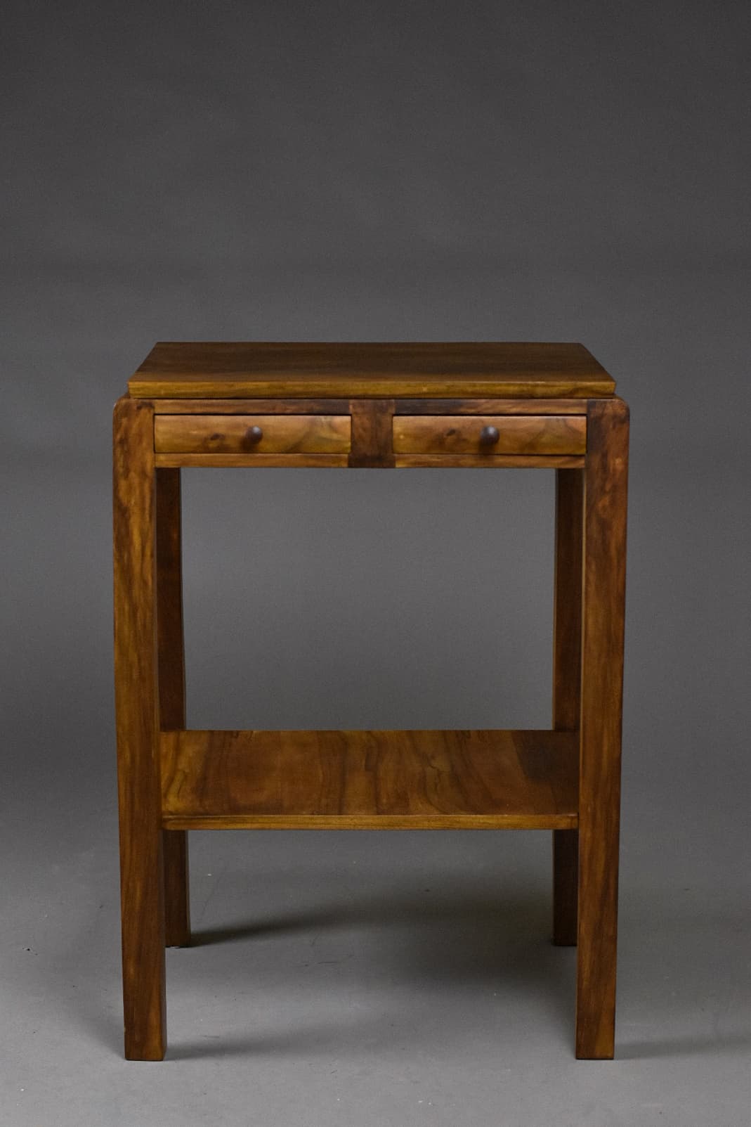 Modernist console, brown walnut, Poland, 1930s. - 226143