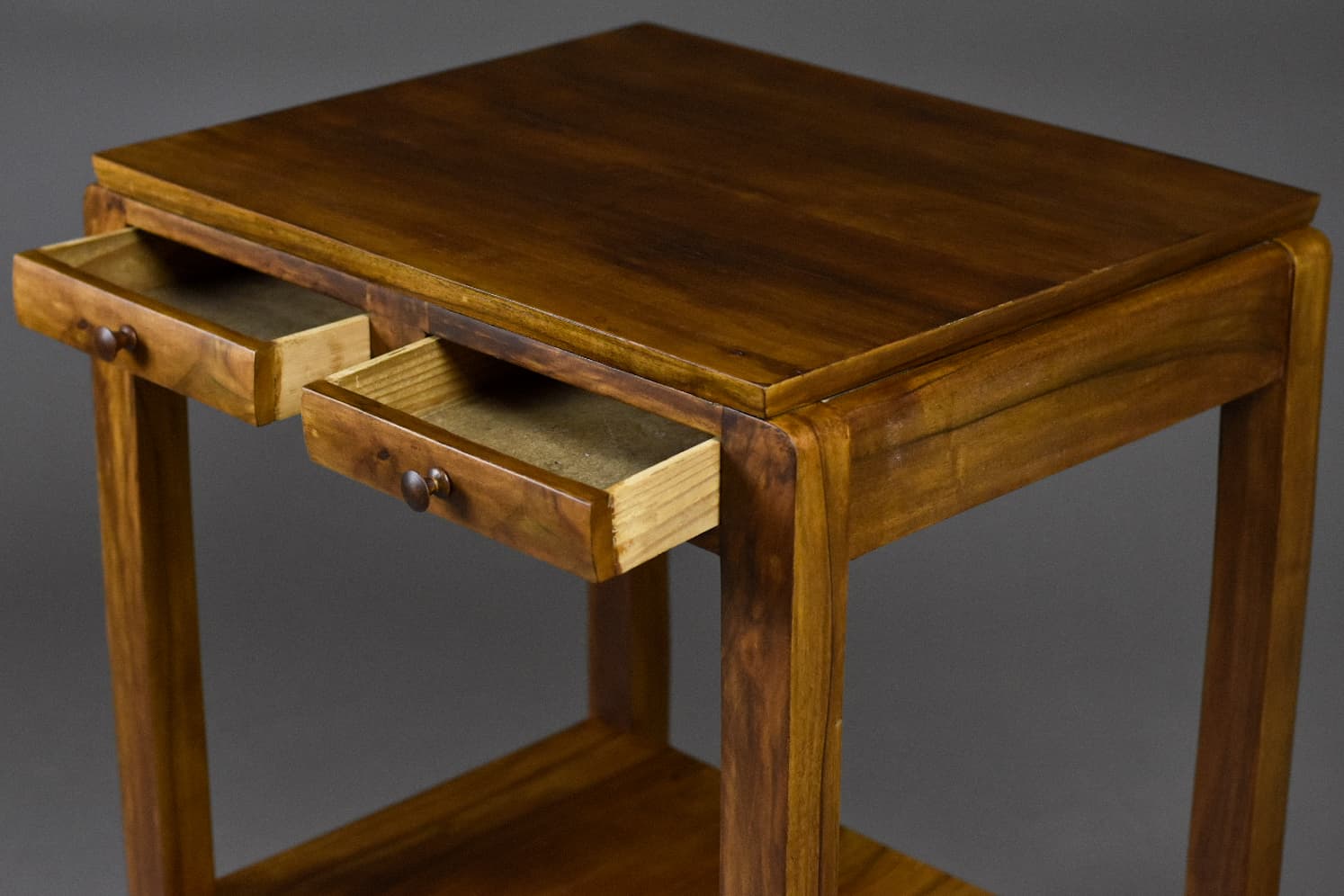 Modernist console, brown walnut, Poland, 1930s. - 226139