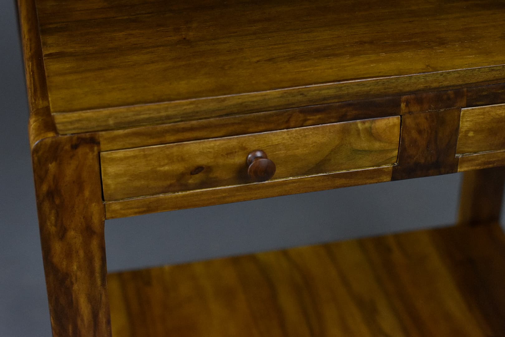 Modernist console, brown walnut, Poland, 1930s. - 226141