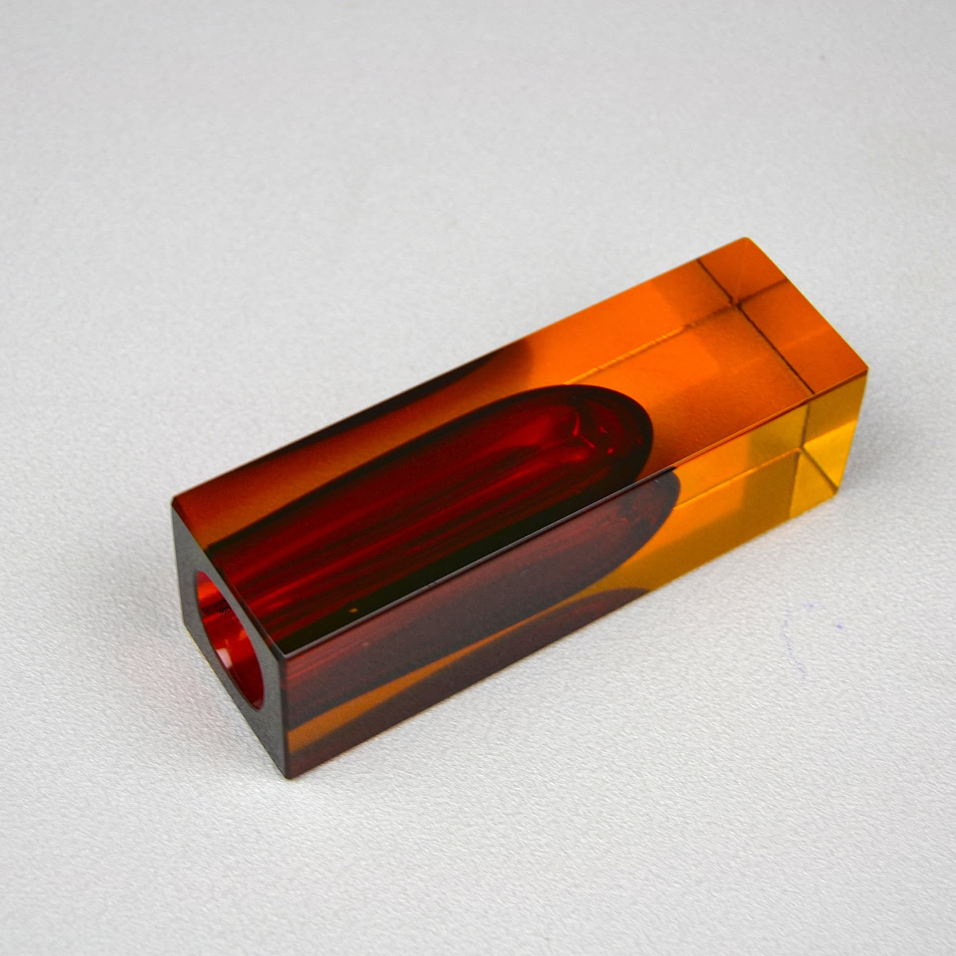 Wazon Murano Mandruzzato, szkło czerwony, Włochy, lata 50. - 1640