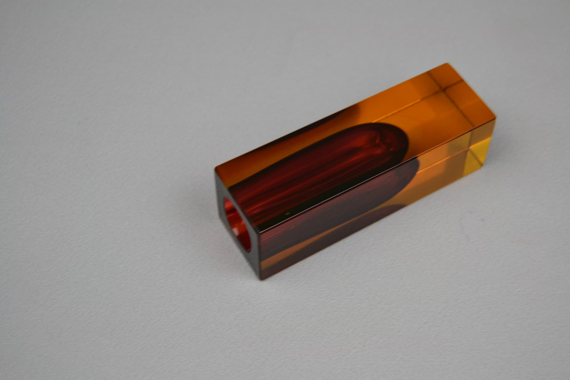 Wazon Murano Mandruzzato, szkło czerwony, Włochy, lata 50. - 1642