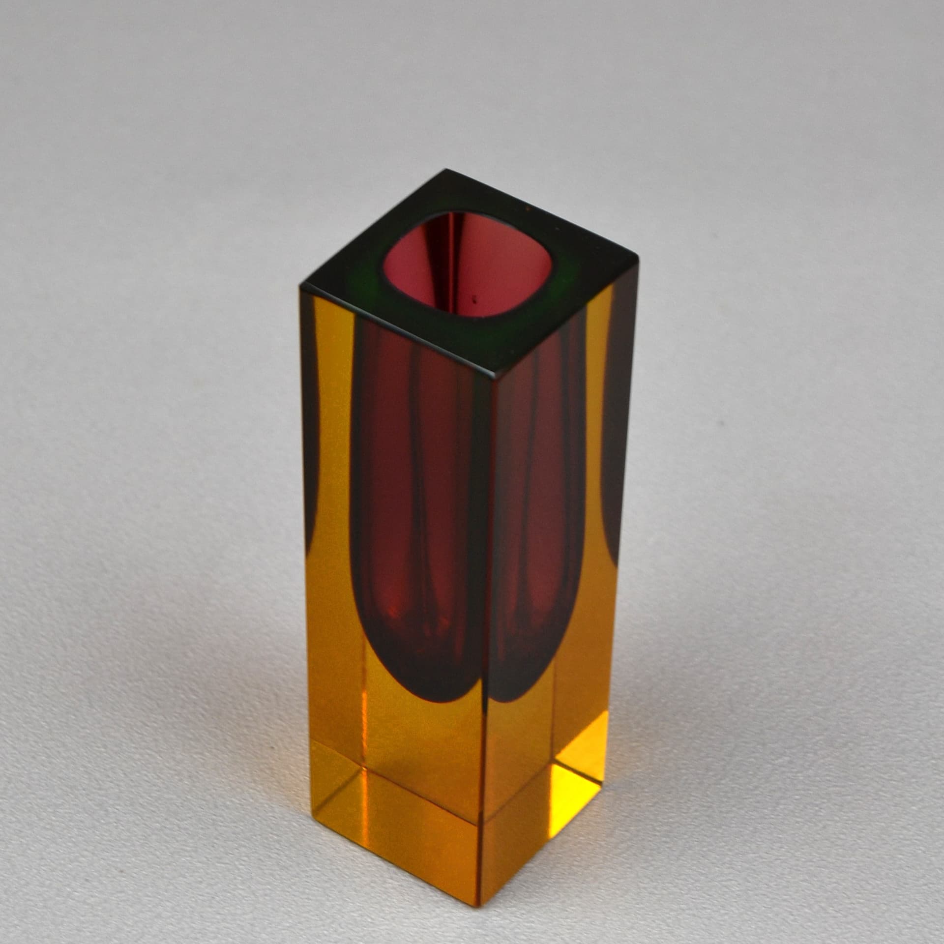 Wazon Murano Mandruzzato, szkło czerwony, Włochy, lata 50. - 1637