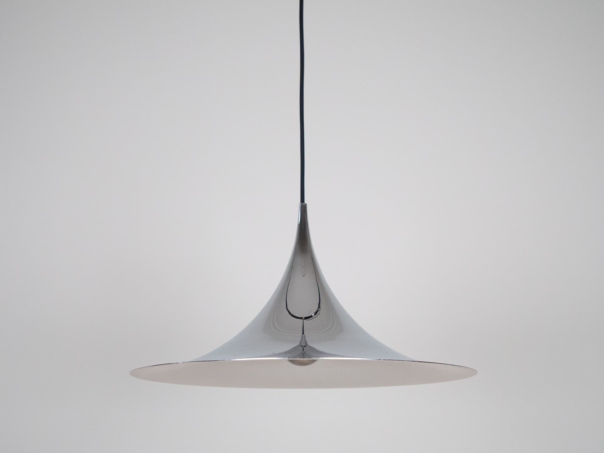 Lampa wisząca Semi, srebrny, metal, proj. C. Bonderup, T. Thorup, Fog & Mørup, Dania, lata 60. - 226182