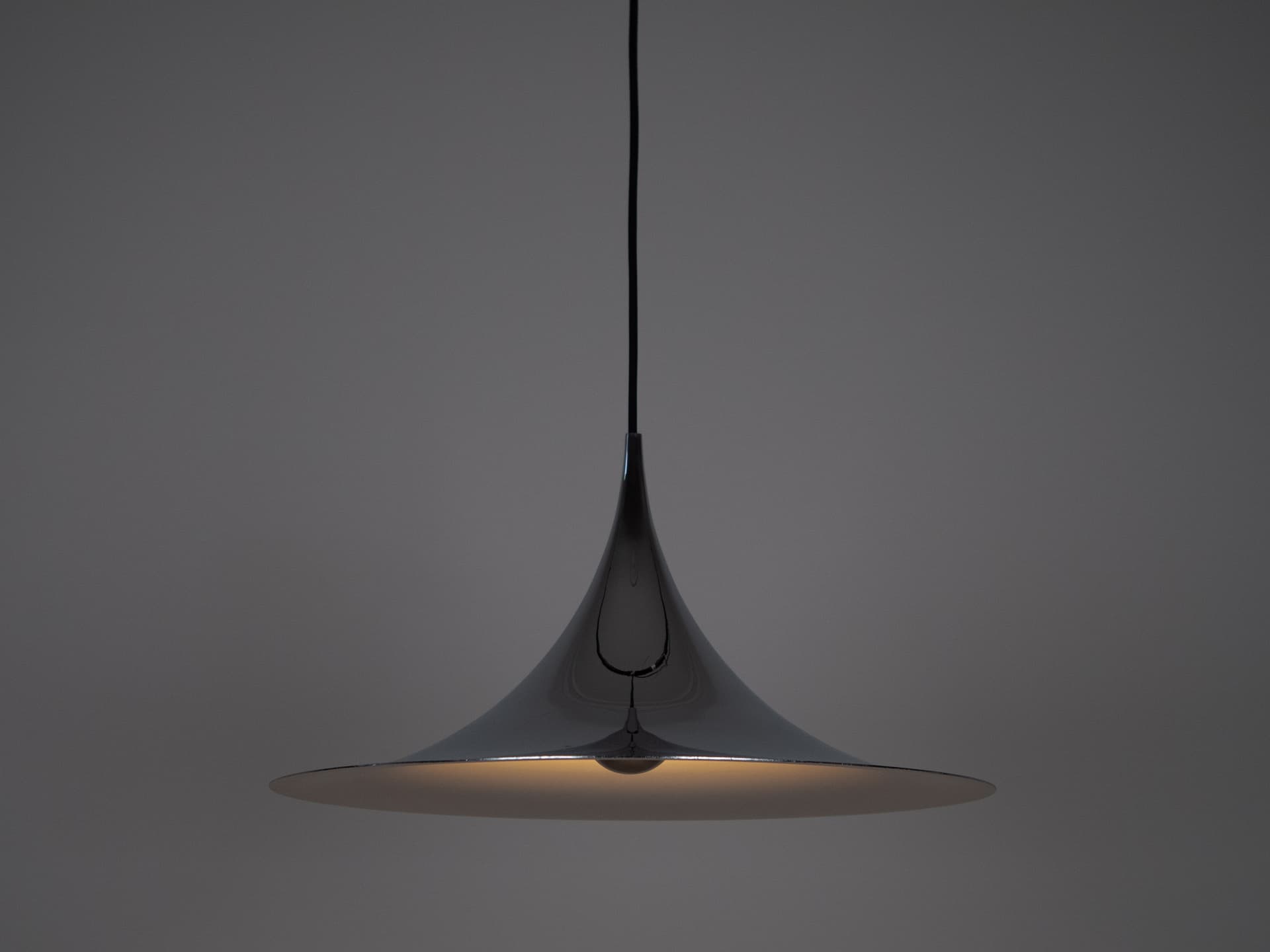 Lampa wisząca Semi, srebrny, metal, proj. C. Bonderup, T. Thorup, Fog & Mørup, Dania, lata 60. - 226181