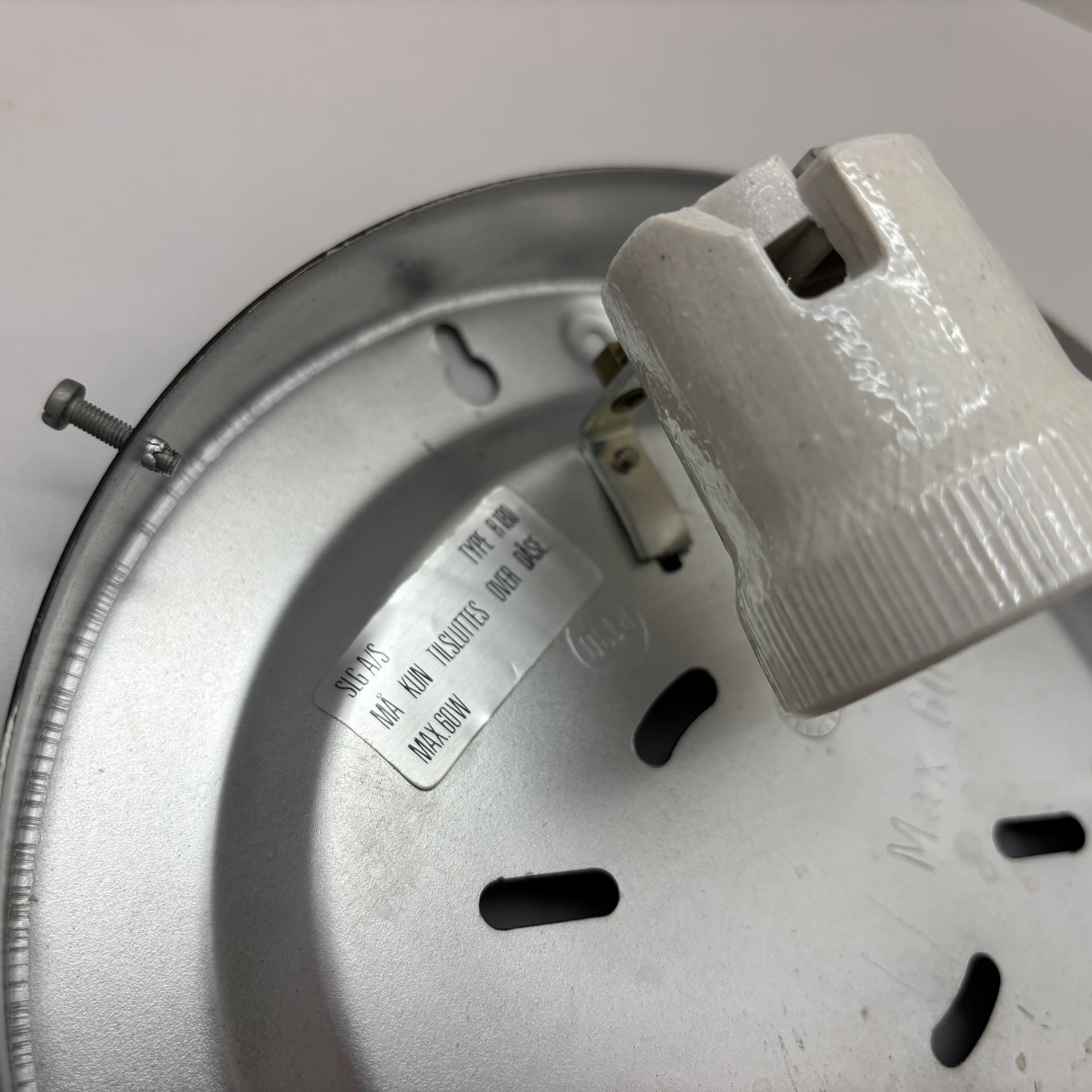 Plafon, transparentne szkło, metal czarny, Dania, lata 70. - 226215