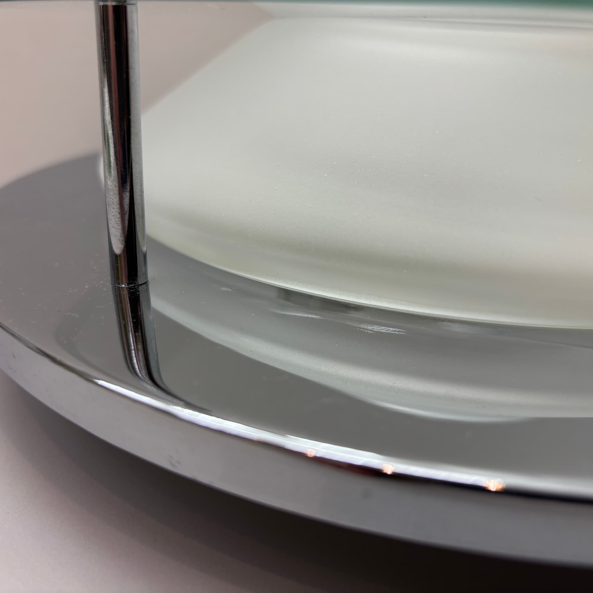 Kinkiet, Plafon, srebrny, szkło chrom stal, Briloner Leuchten, Niemcy, lata 90. - 226337