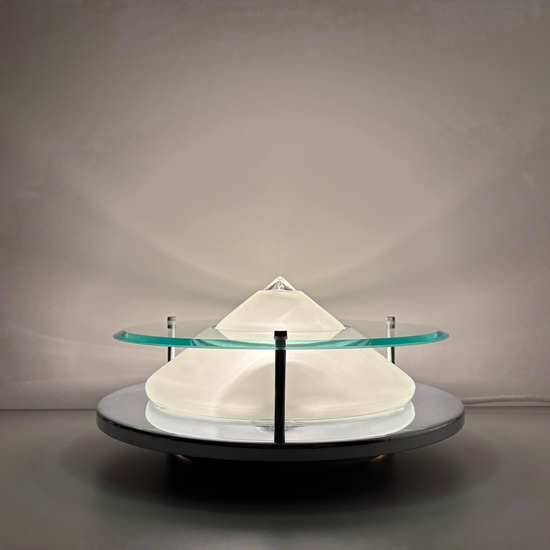 Kinkiet, Plafon, srebrny, szkło chrom stal, Briloner Leuchten, Niemcy, lata 90. - 226343