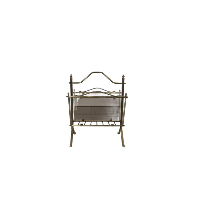 Magazine Rack Maison Jansen, brass, smoked glass, Germany, 1970s. - DIMENSION