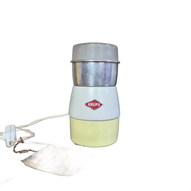 Coffee grinder Type 308, yellow aluminium, cream plastic, Krups, Germany, 1970s. - DIMENSION